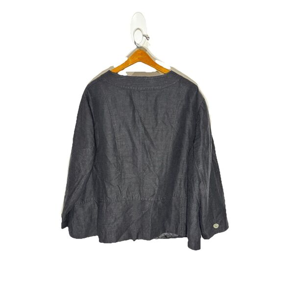 Vintage Covington collarless linen blend Lady blazer black Plus size 24 women - Picture 2 of 10